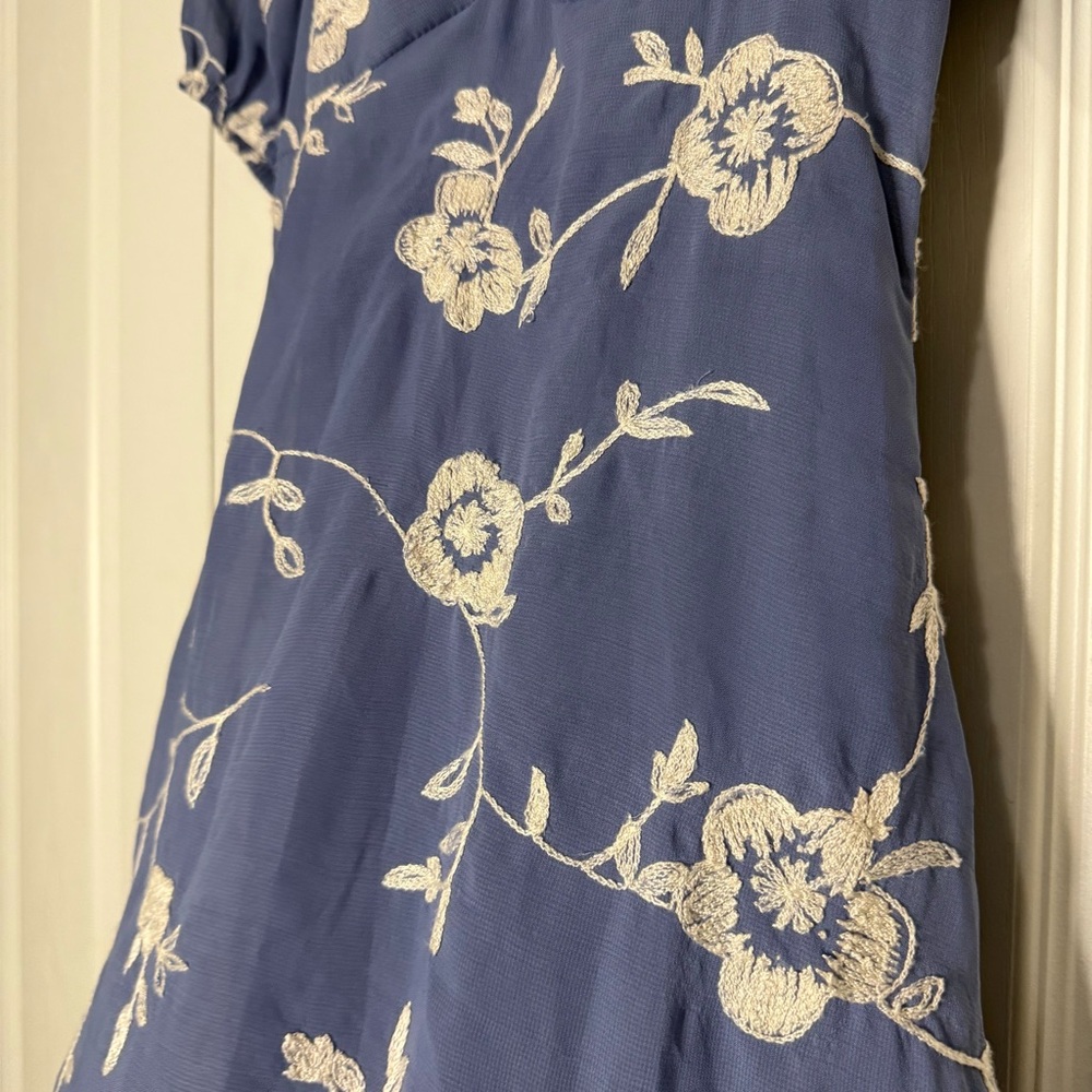 Altar'd State Navy Floral Puff Sleeve Dress - Picture 2 of 6